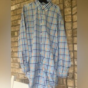 Peter Millar XLT checkered long sleeve men’s shirt NWOT
